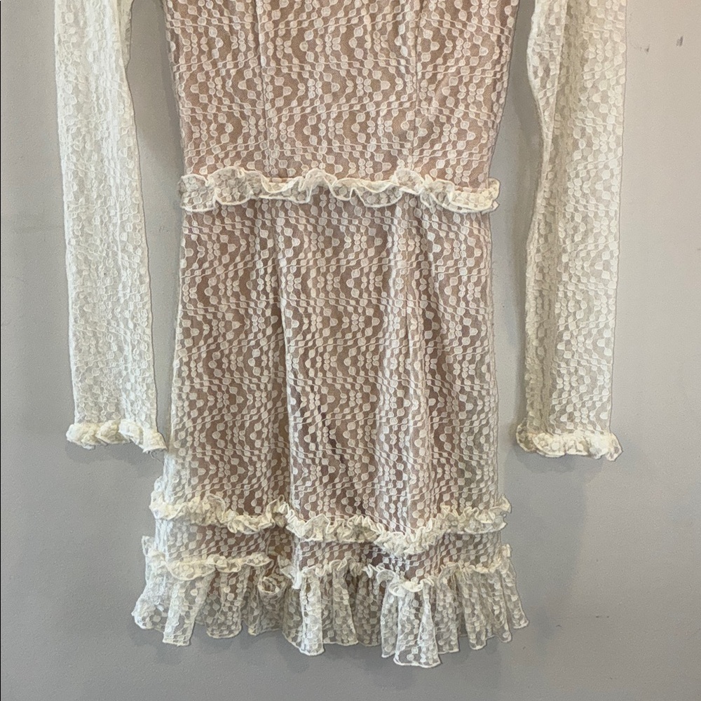 Selfie Leslie Lace Birkin Long Sleeve Sheath Dress Size Small - Picture 10 of 11